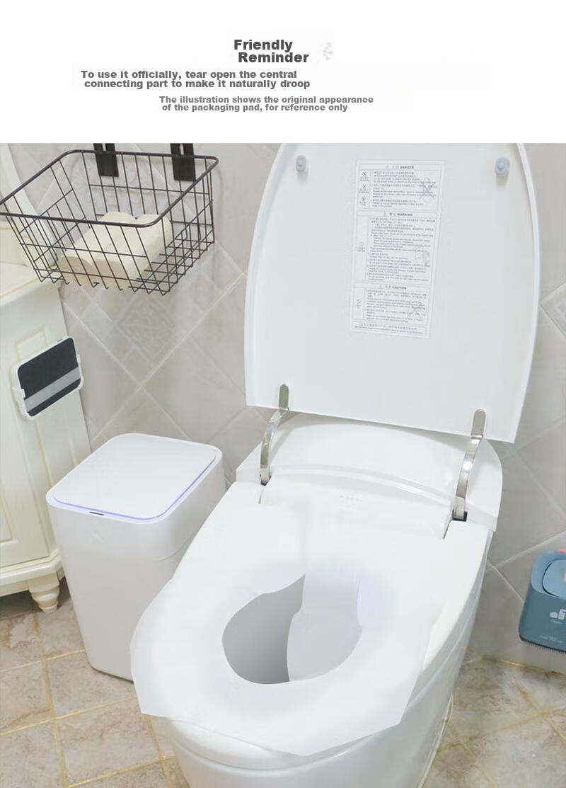 MENGTING Disposable Toilet Seat Covers, 250 Sheets, Water-Soluble, for Postpartum Women, Travel, Bathroom, Water-Soluble Toilet Seat Paper, Toilet Stickers 13