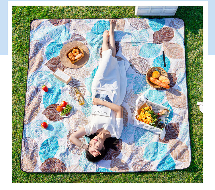 WhitePeak Ultrasonic Picnic Mat, Triple-Layer Thickened Moisture-Proof Mat, Park Leisure Mat, Large Area Suitable for Multiple People to Lie o 2