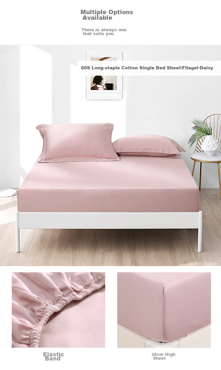 FUANNA 100-Count Long-Staple Cotton Fitted Sheet, Antibacterial Pure Cotton Anti-Dirt Bed Sheet, Single Children's Bed Cover for 1.2-Meter Bed 13
