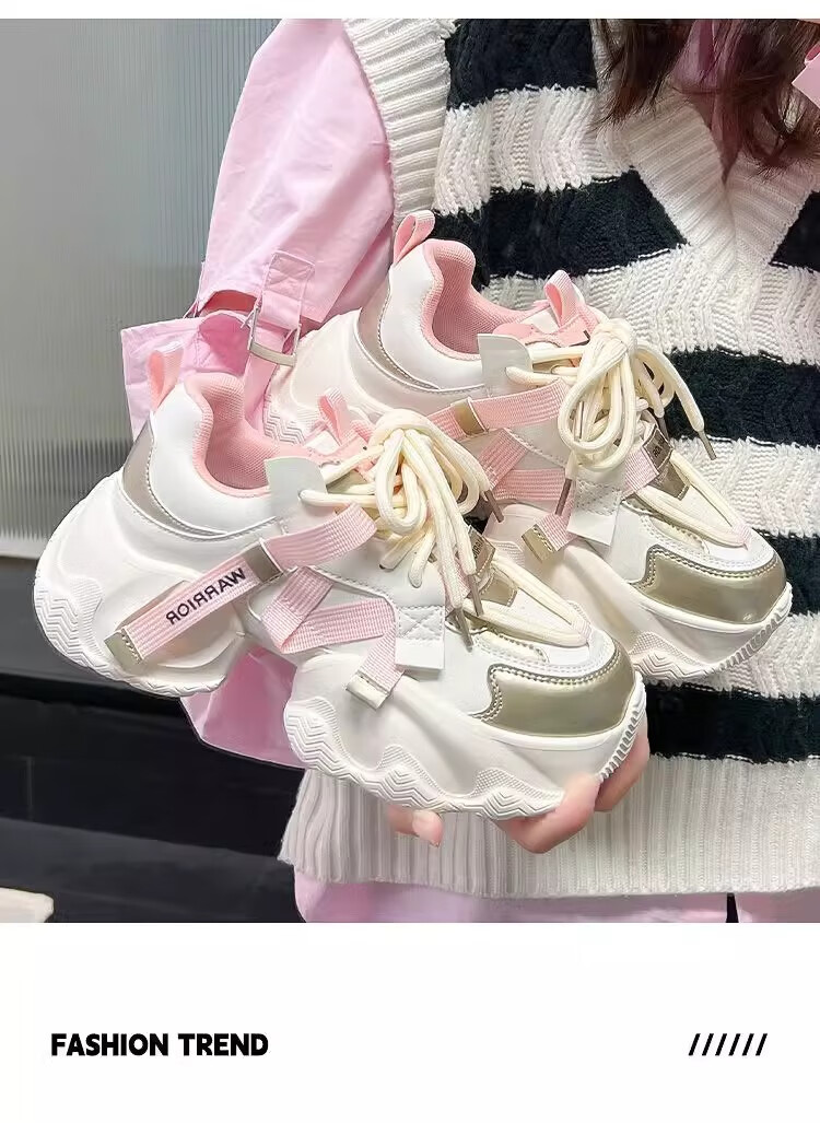 Huili Official Women's Shoes, Summer Dad Shoes for Women, 2026 New Style Sneakers, Versatile Footwear for Women, Purple And Silver Mesh Style, Size 37 8
