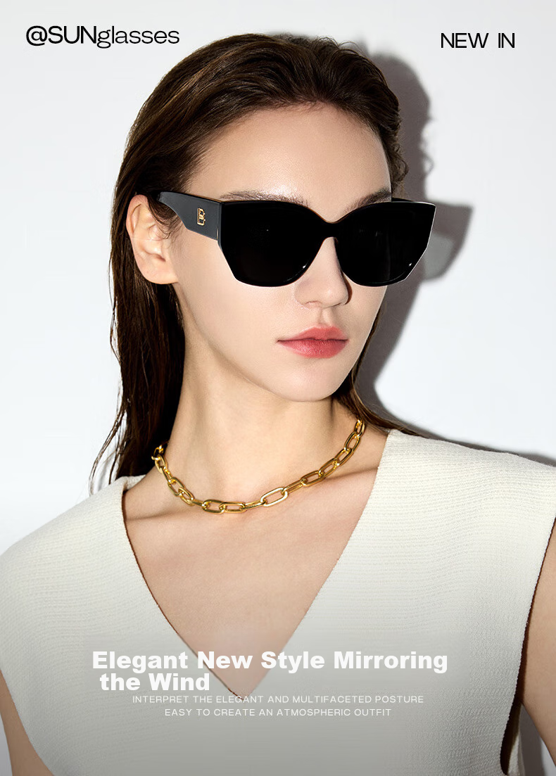 BOLON Sunglasses, Cat-Eye Polarized Style, Yang Zi's Same Model, Driving UV Protection Sunglasses, Trendy for Men And Women, BL3195C20 1
