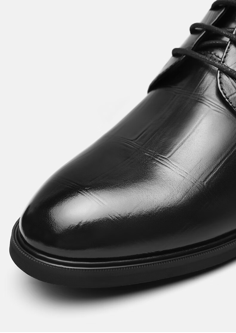 HLA Men's Leather Shoes, Business Formal Dress Shoes, Genuine Leather Footwear, HAAPXM2FAV172, Black, Size 44 19