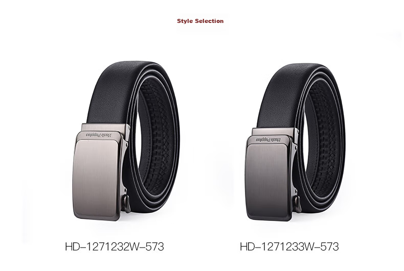 Hush Puppies Men's Genuine Leather Belt Casual Business Automatic Buckle Birthday Gift for Boyfriend and Father 7