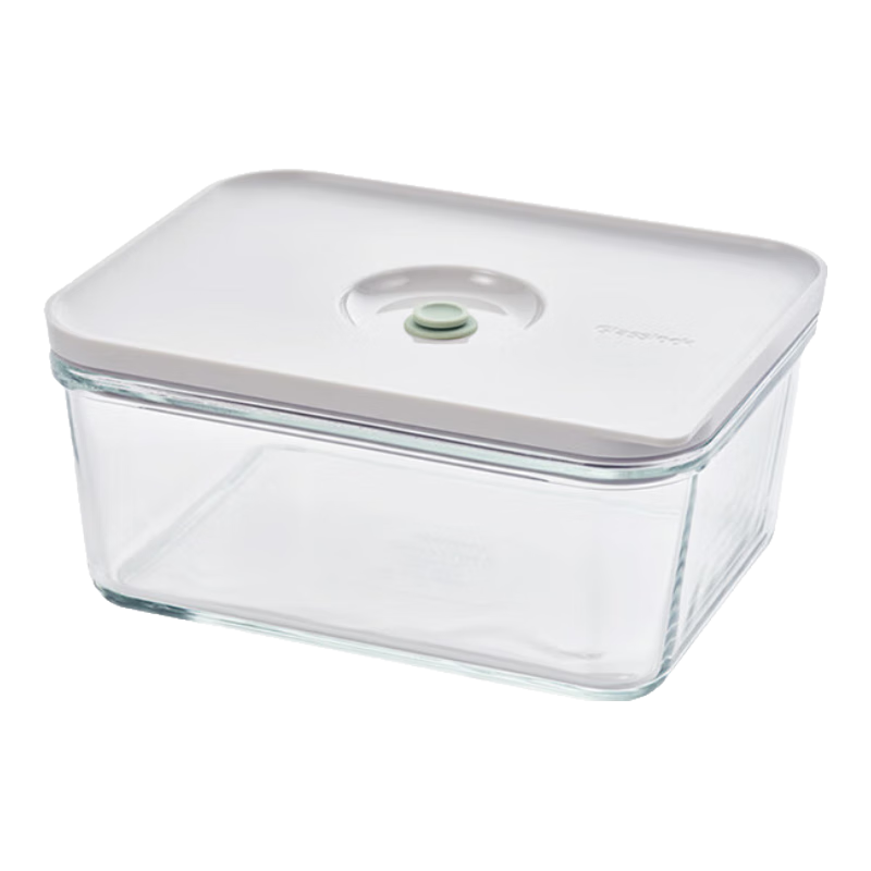 GLASSLOCK Vacuum Storage Container, Large Capacity Food Storage Box, Microwave Safe Glass Container for Kitchen Organization, 2300ml