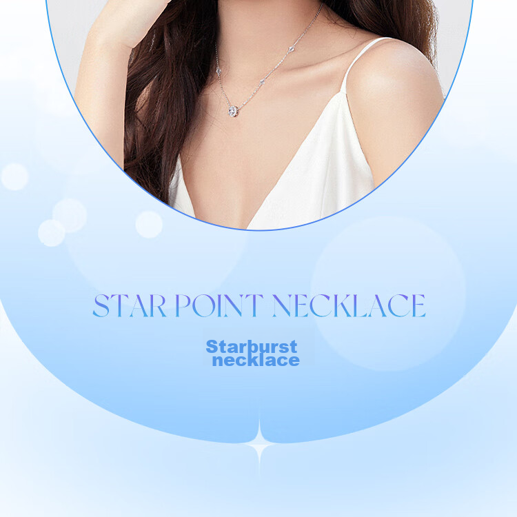FanciFanci Star Dot Necklace White Silver Women's Light Luxury Pendant Birthday Gift for Girlfriend 2