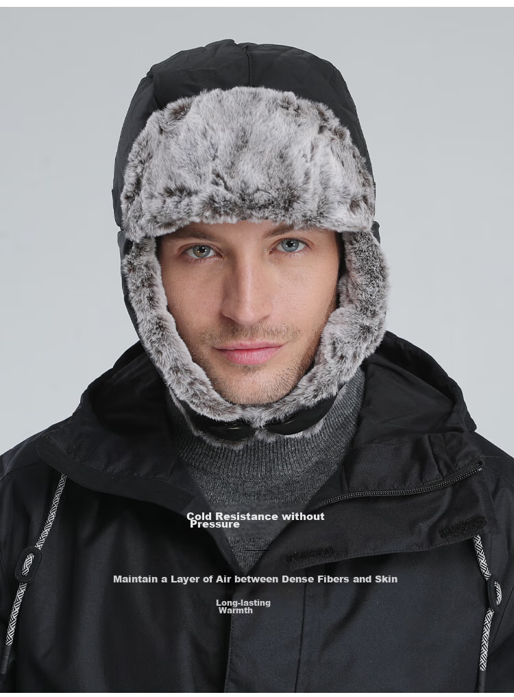 MISSION UV Warm Lei Feng Hat for Winter, Northeast Outdoor Cycling Fleece-Lined Ear Protection Windproof Cold-Resistant Hat for Men in Winter 3