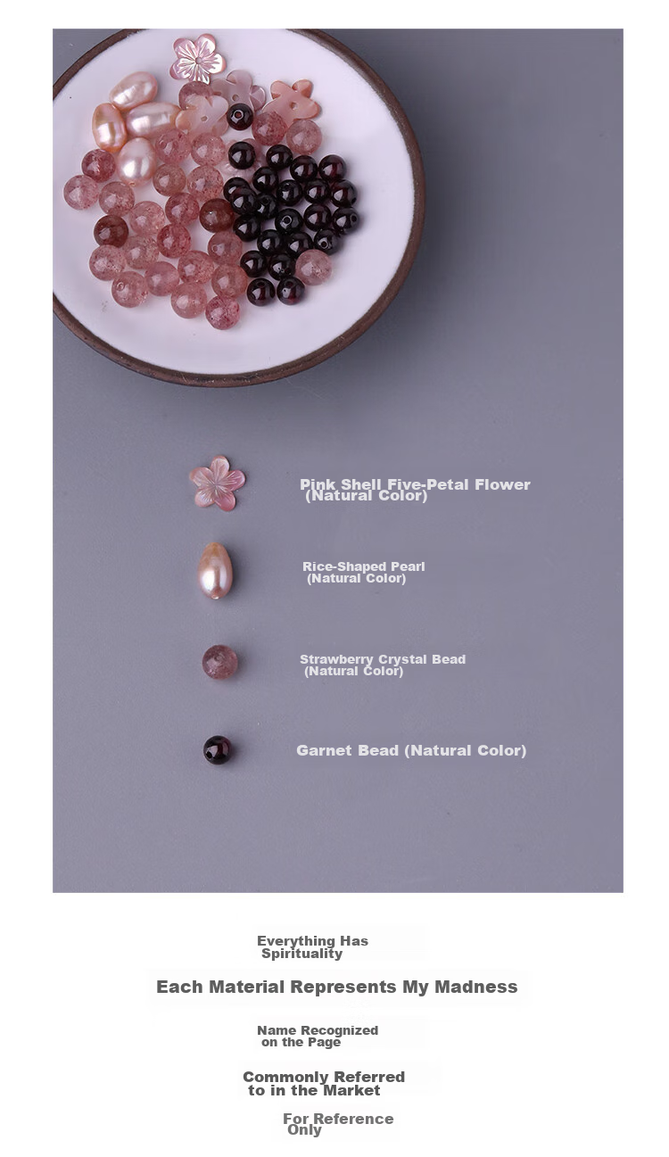 Fenghuangniepan Natural Strawberry Crystal Bracelet for Women, 2026 New Peach Blossom Pink Crystal Beaded Bracelet, Birthday Gift for Girlfriend 11