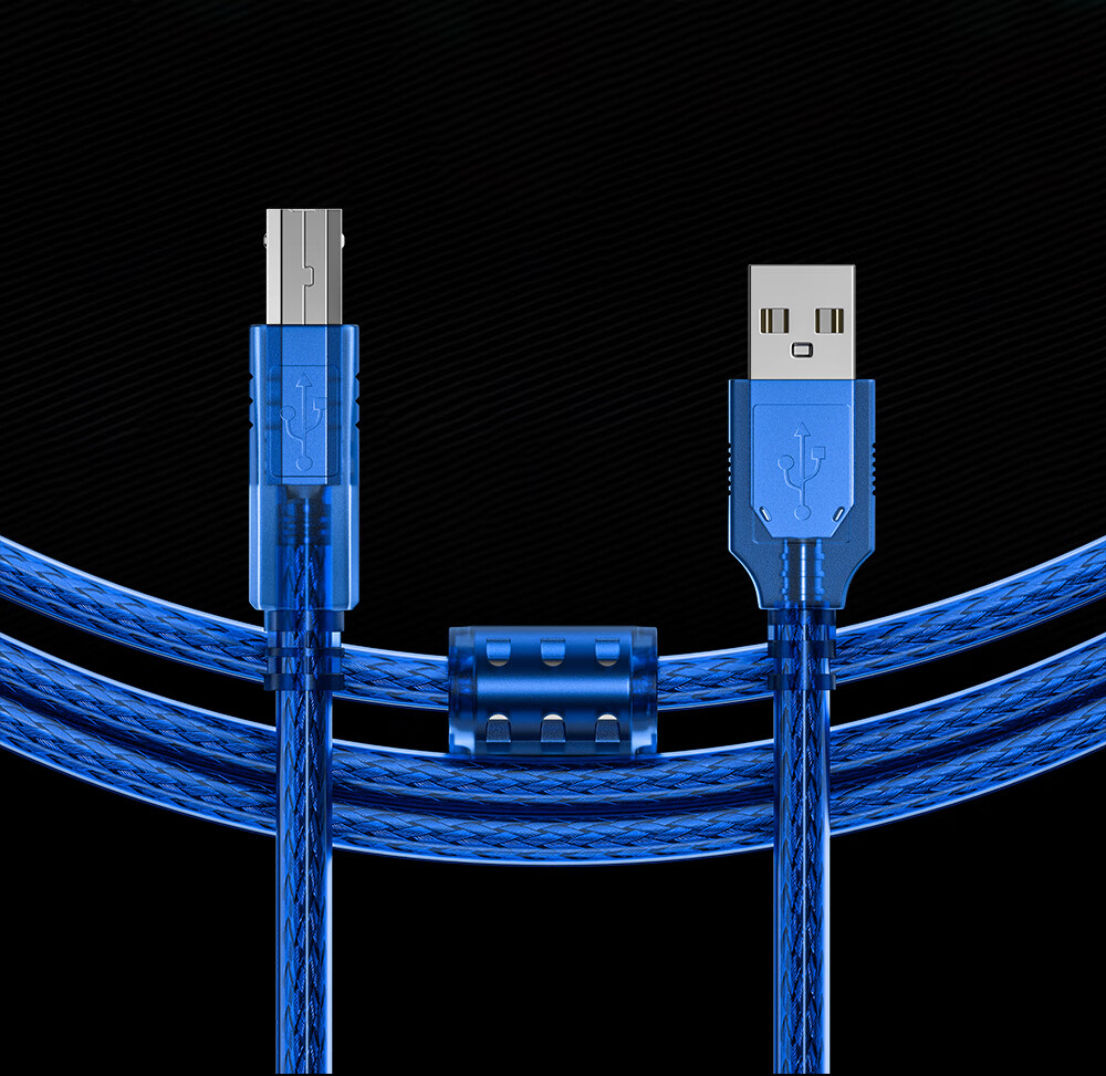 BURLEFRAN Printer Data Cable USB3.0AM/BM Square Connector High-Speed Printing Cable Universal for HP Canon Epson Printer Connection Blue 3 Meters 13