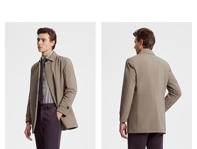 YOUNGOR [Detachable Goose Down Inner Liner Windbreaker] Autumn And Winter Executive Coat, Navy Blue (New), XL (180/100A) 9