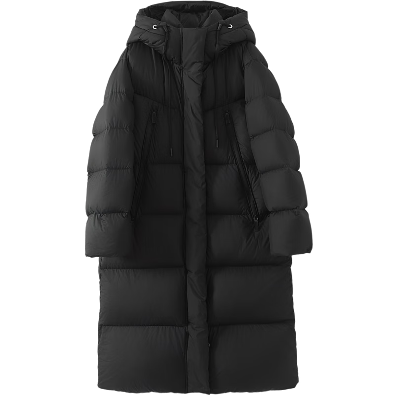Dme [Qing Nuan Yun Duo Series] Winter Outdoor Hooded 90% Duck Down Thickened Over-Knee Long down Warm Coat