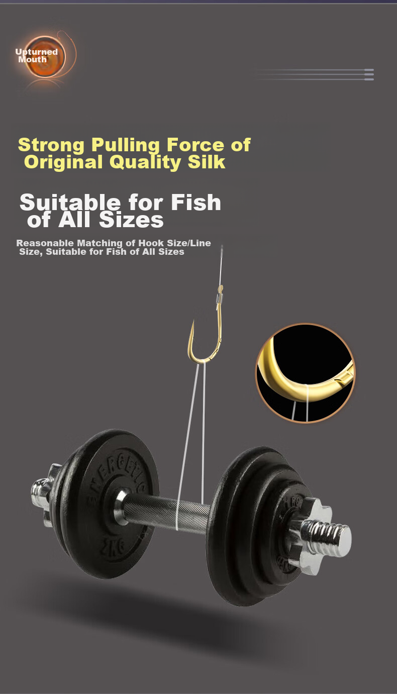 Minjianyiren Grass Carp Extended Leader Double Hook Improved Iseni Good Finished Product, Bream Fish, Carp, Big Fish, Corn Fish Hook 10
