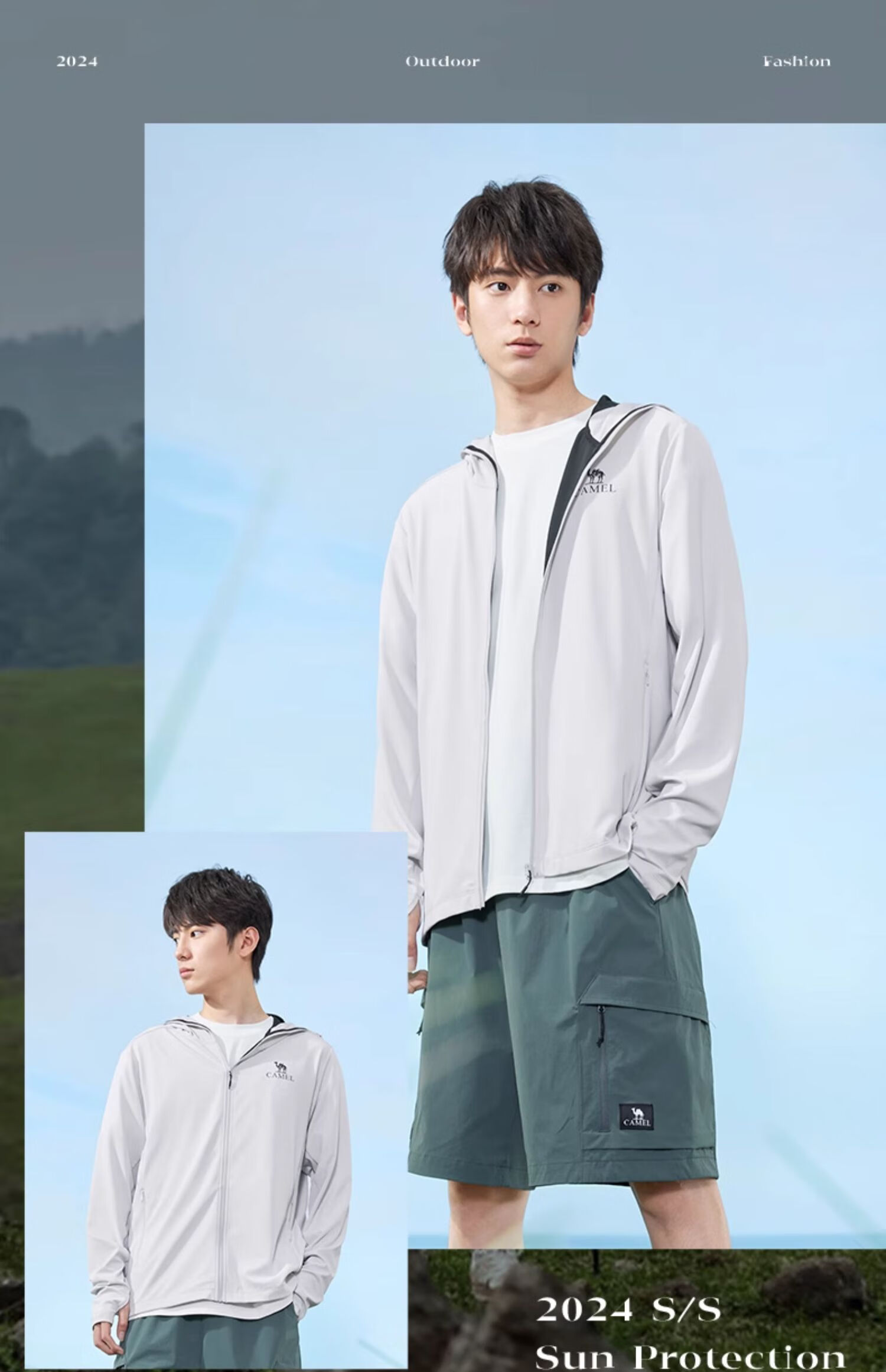 CAMEL Cool White Outdoor Sun Protection Clothing for Men And Women, Summer UV Protection Original Yarn Ice-Cool Breathable Sun Protection Jacket 1007 9