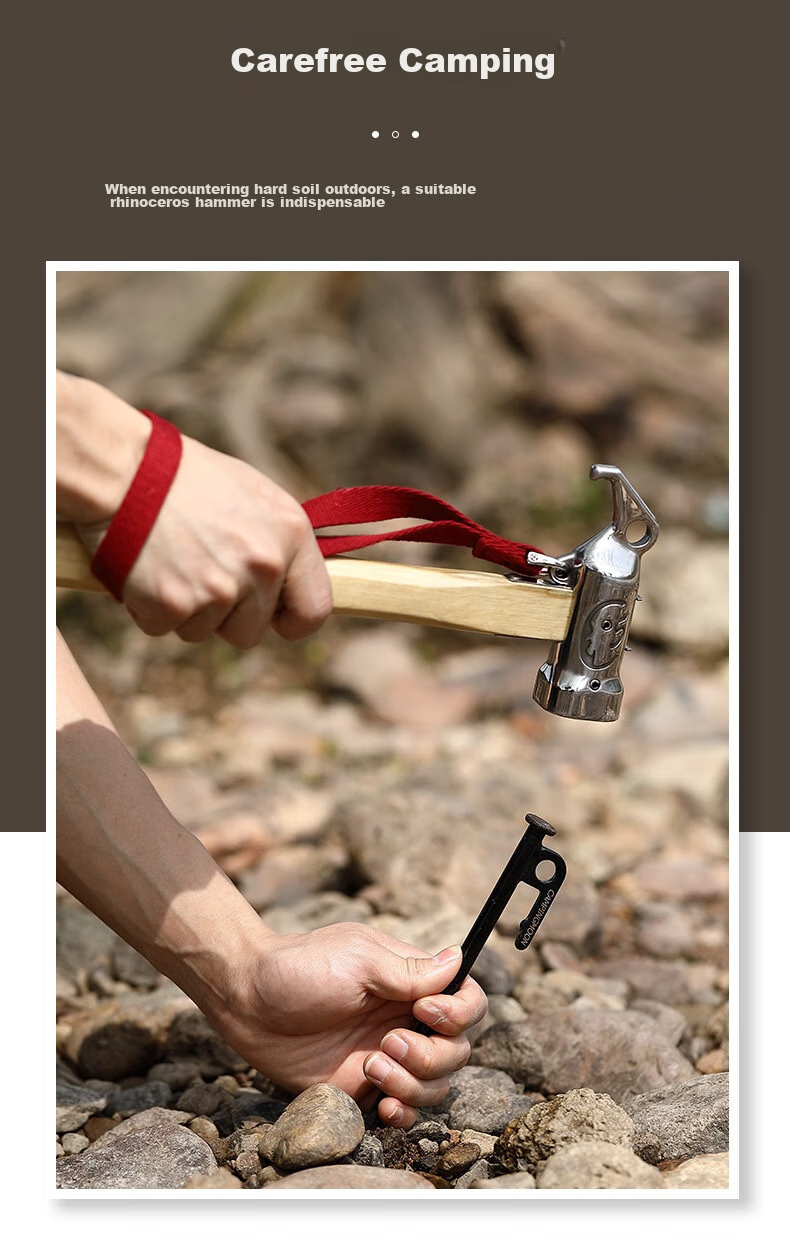 Campingmoon, Keman Tent Stake, Camping Peg, Canopy Outdoor Windproof Nail, Stainless Steel Thickened And Extended, Fixed, 20CM, Single Piece 10