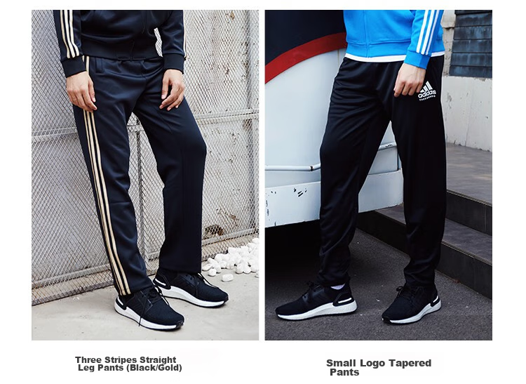 Adidas Men's Sports Pants, Cotton, Autumn Running, Outdoor, Loose Casual Trousers, Black And White, XS 3