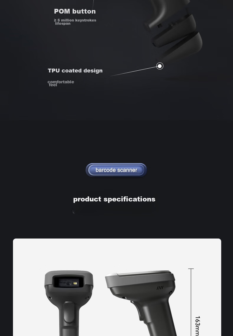 Deli Barcode Scanner, Wireless QR Code And Barcode Scanner, Supermarket Cashier Medical Insurance Payment Traceability Express Logistics Inquiry Spare Parts, 1.3 Million Pixels AA308 16