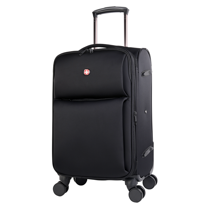 CROSSGEAR Swiss Military Knife Luggage, 24-Inch Oxford Canvas Business Trolley Suitcase, Large Capacity Password Lock Leather Case