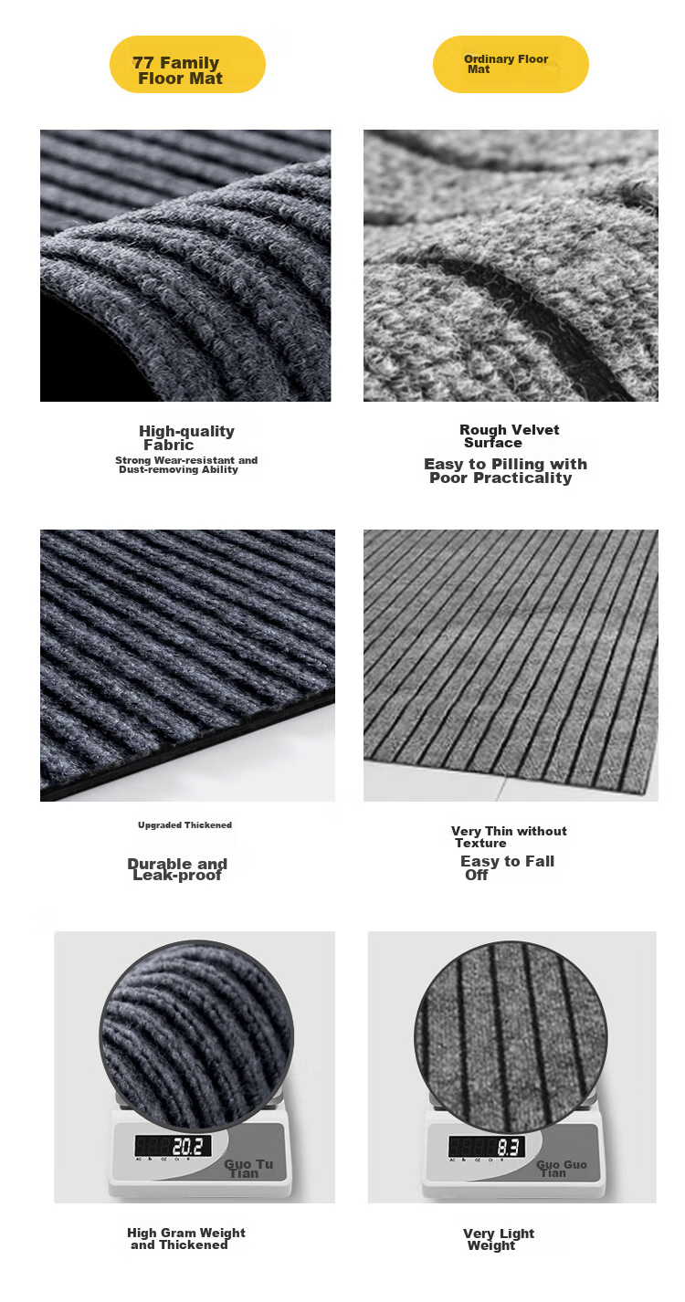 Qiqijia Entrance Door Mat, Non-Slip Doormat at Entryway, PVC Foot Mat, Dirt-Resistant Carpet Doormat, Cuttable Pad 6