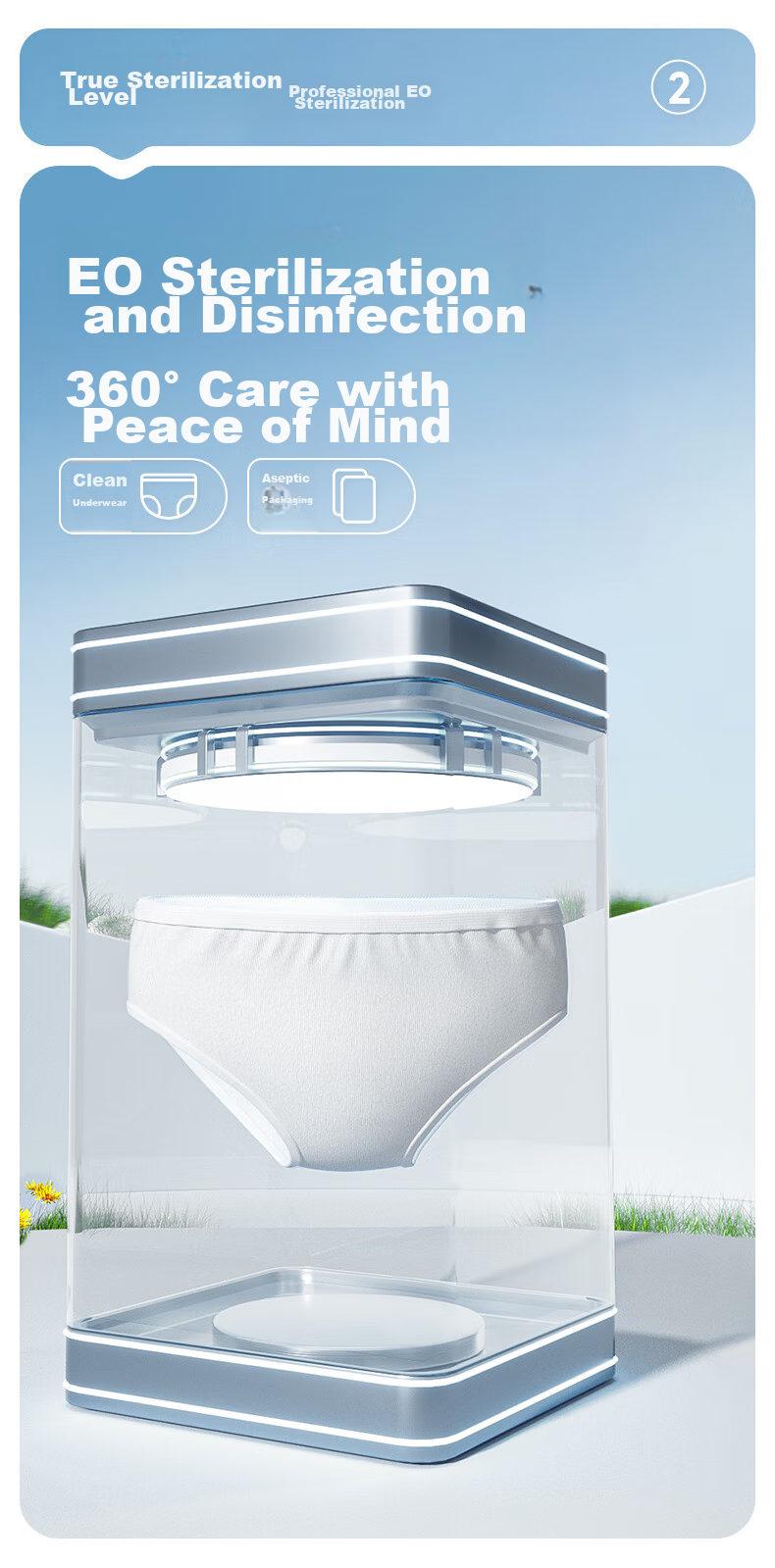 DR.ROOS Disposable Underwear for Women, Pure Cotton High-Waist 7A Antibacterial, for Business Trips, Travel, Postpartum Maternity Underwear, 6 Pieces, Size L, Weight up to 110 Ji 9
