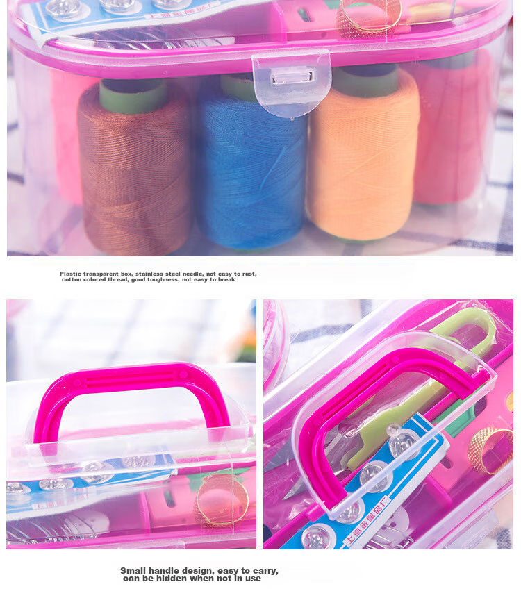 JAJALIN Home Sewing Kit with 7 Thread Spools, Travel Sewing Supplies, Mending Tools Storage Bag, Random Color 7