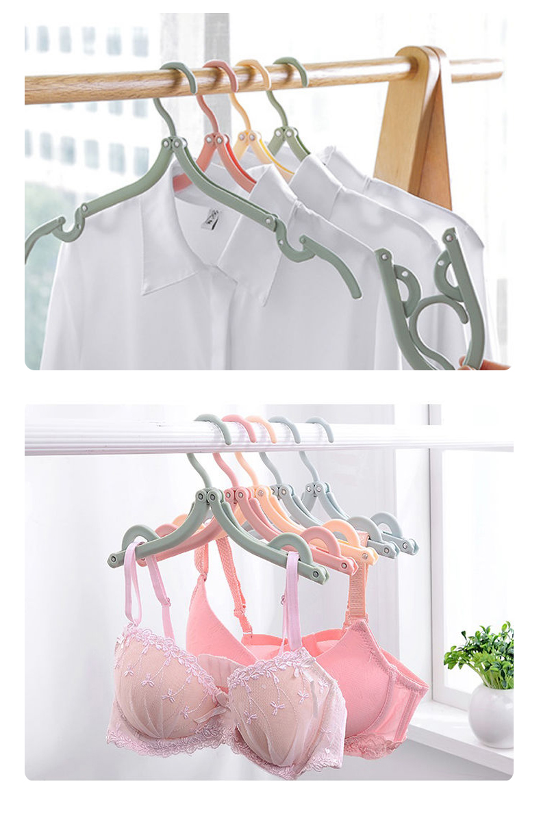 40,000km Seven-Hole Folding Clothes Hanger Travel Portable Dormitory Garment Rack Hotel Business Trip Indoor Drying Hook Tool 3
