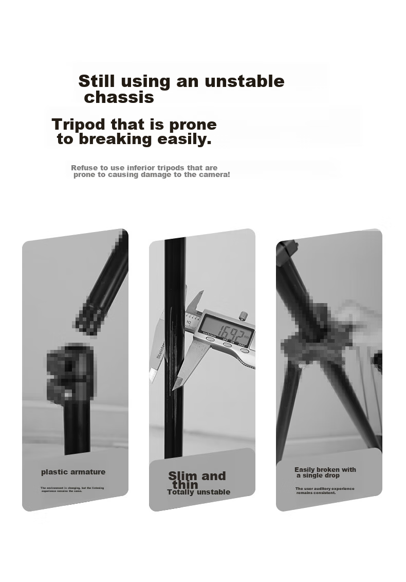 JIAHUACAI Tripod for Smartphones, Cameras, Mirrorless Cameras, DSLR, Sony, Canon Photography And Videography, Horizontal And Vertical Shooting Stabilization, Indoor Selfie, TikTok Live Streaming, Short Video, Outdoor Portable Stand 4