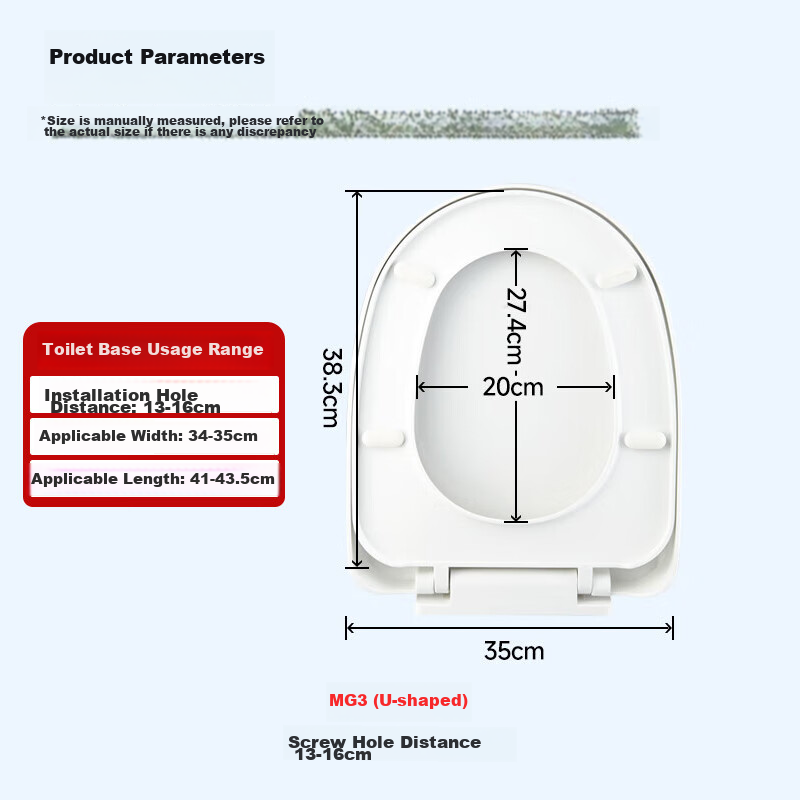 Submarine MG3 Thickened Toilet Seat, U-Shaped Long Base Quick-Release Model, Pressure-Resistant Slow-Close Traditional Toilet Seat