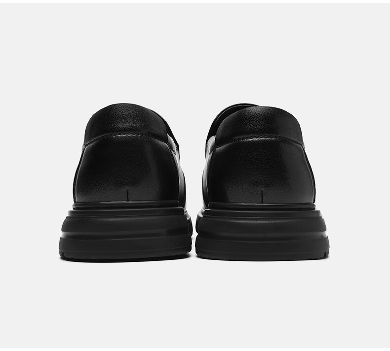 HLA Men's Leather Shoes, Business Casual Slip-On Shoes HAAPXM2FAL214, Black, Size 38 31