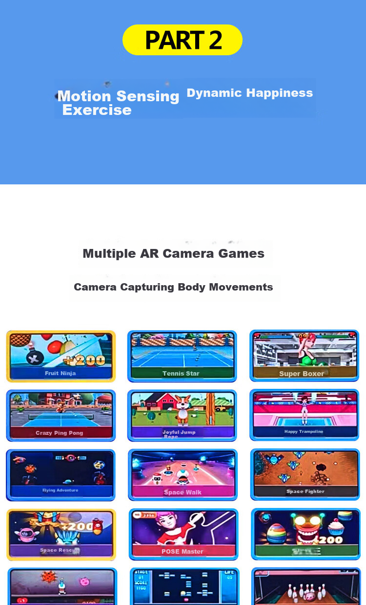 HongTai Home Dance Machine, Wireless Dance Mat with Projector for Computer And TV, Smart AI Motion Capture 15