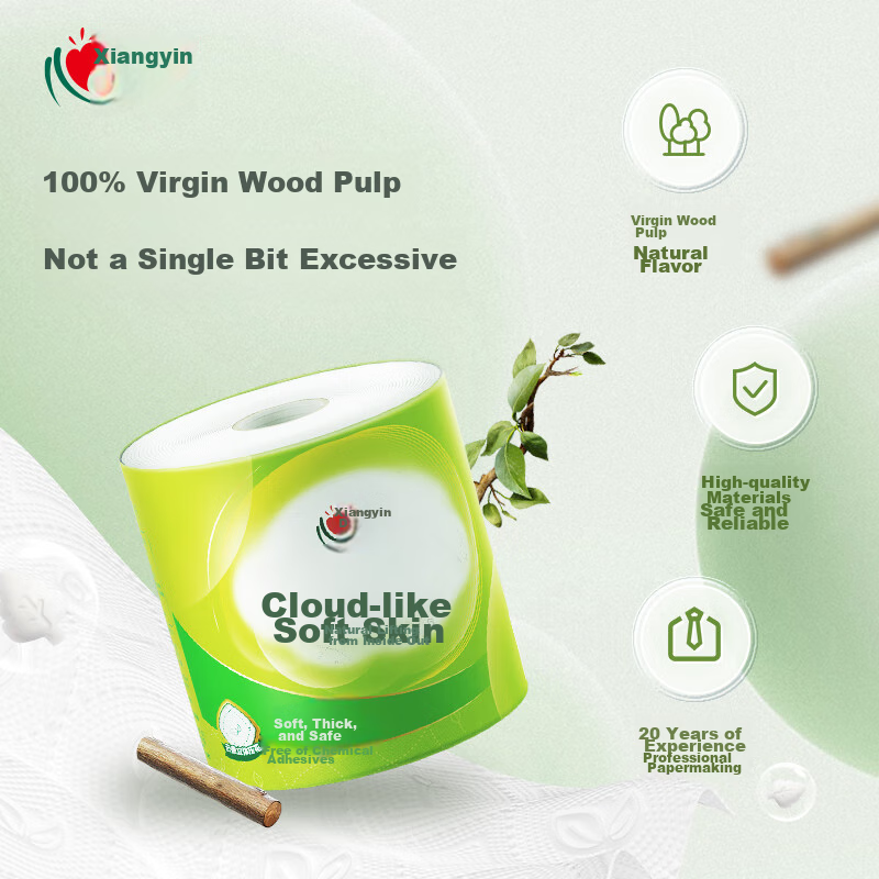 Mind Act Upon Mind Core Toilet Paper, Cloud-Soft Feel, 4-Ply, 110g*30 Rolls, Flushable Tissue Paper, Roll Paper, Sold by Box
