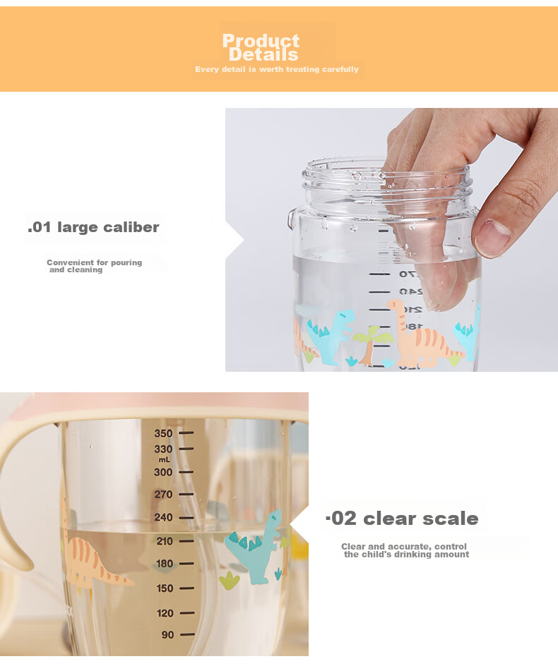 LOCK&LOCK Sliding Lid Children's Straw Cup with Handle, Baby Sippy Cup, Kindergarten School Water Bottle, 350ML Blue 10