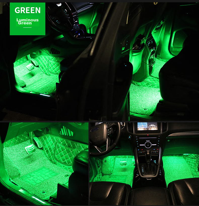 Dijialun Car Ambient Light, Interior Modification, No Wiring Required, Wireless Remote Control, Universal USB Car Atmosphere Light, Footwell Interior Decoration Light, LED Breathing Light, Creative Product, Music Rhythm Light 15