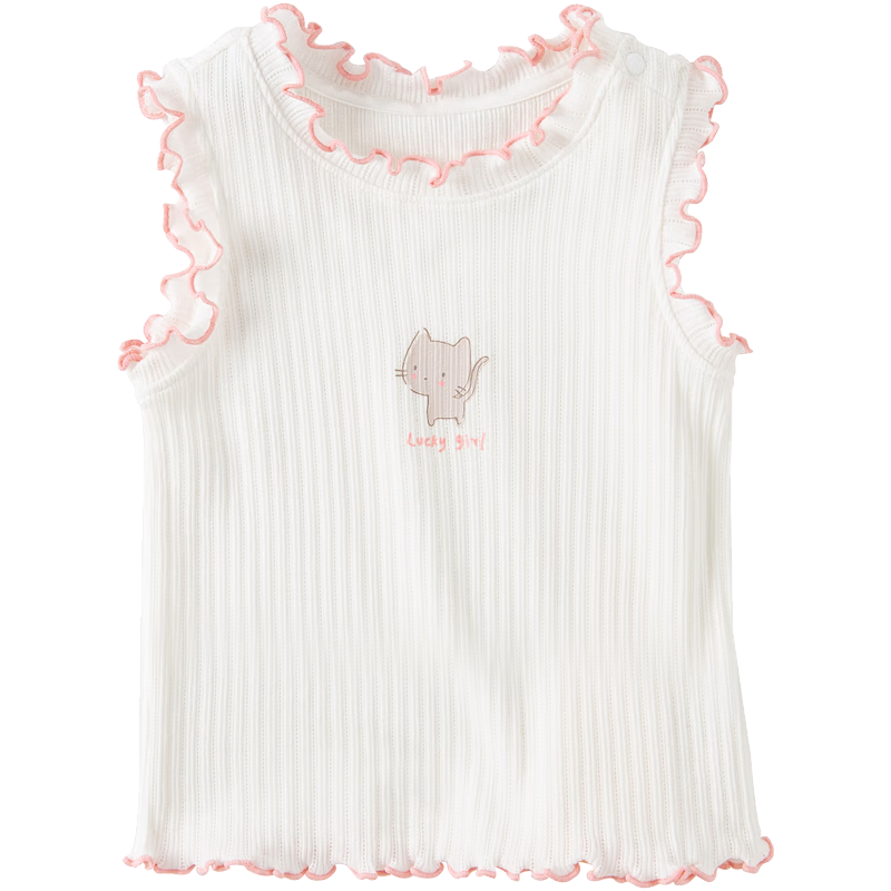 DAVE & BELLA Girls' Tank Top, Children's Summer Clothing, Stylish Top for Girls, Baby Girl Cotton T-Shirt