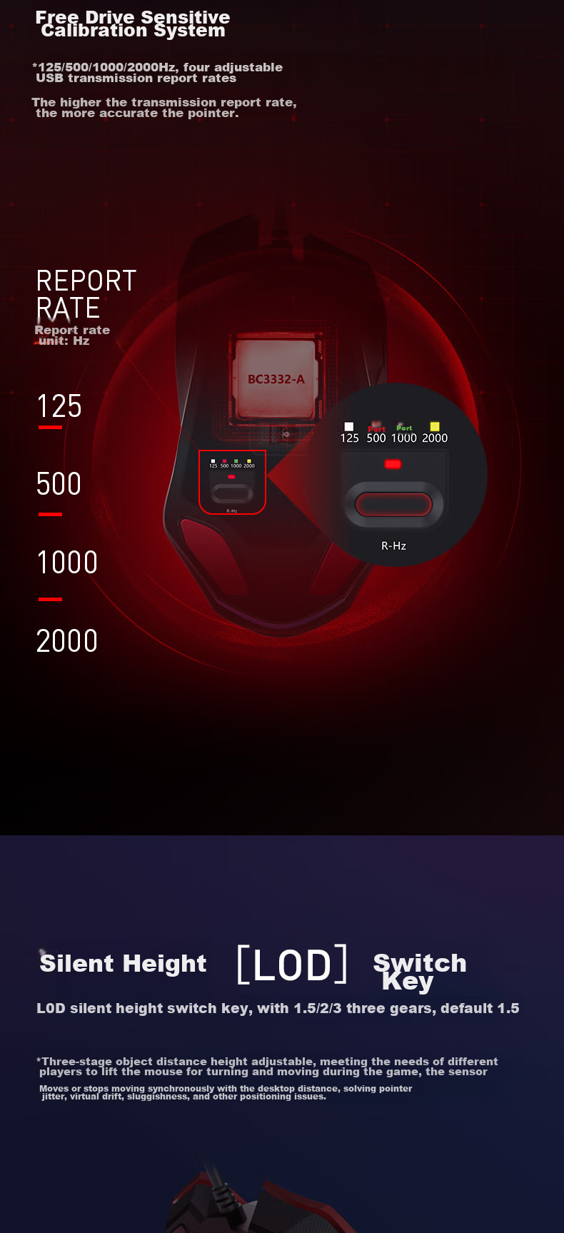 A4TECH V8MMax Large Right-Hand Wired Mouse, Gaming Mouse, E-Sports Mouse, Triangular Mouse for Gaming, Blood Hand Phantom, Black, Wired 6