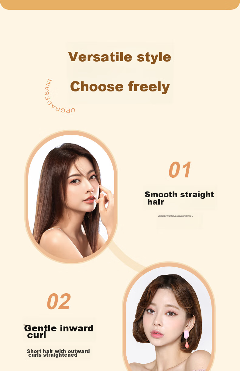 AUX Direct Hair Straightening Brush with Negative Ions, Quick Heating Inner Clip, Goddess Volumizing, High Crown Styling Brush, Dorm Three-Minute Fast Styling, Constant Temperature Hair Protection [Essential for Travel] 9