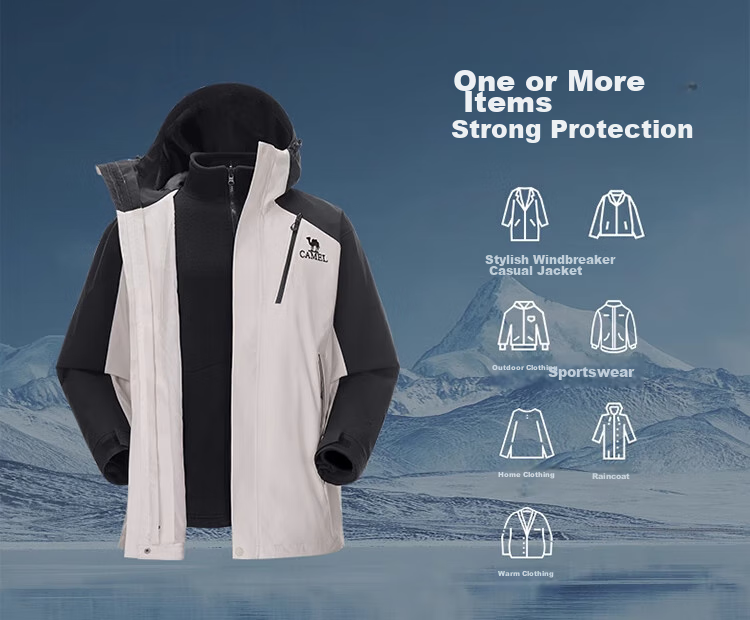 CAMEL [Wang Junkai's Style - Wangzhe Kaijia Evo] Outdoor Jacket, Three-In Rain-Proof Mountaineering Suit, 0780 17
