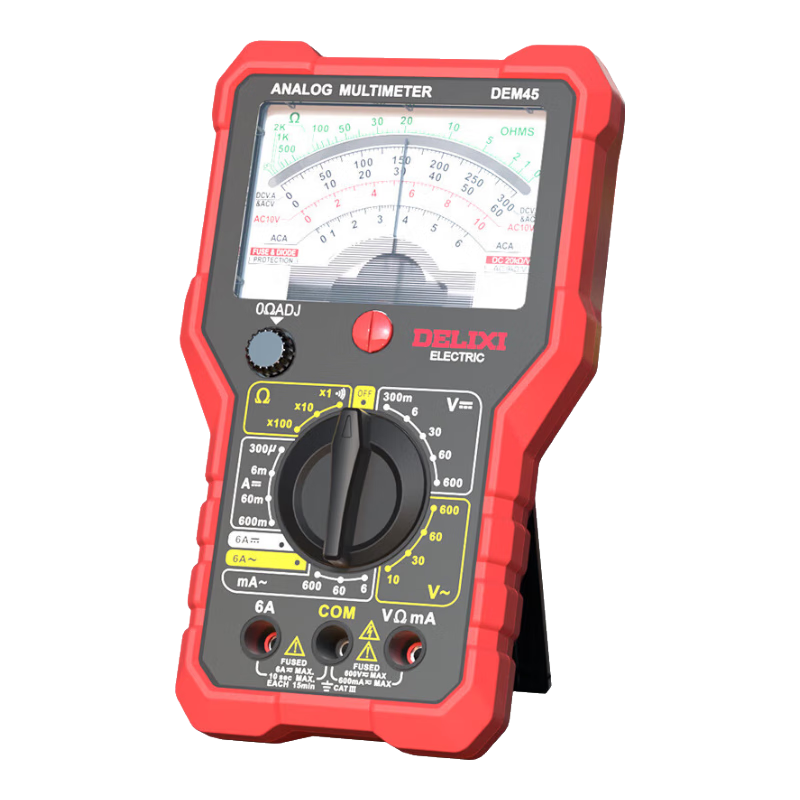 DELIXI ELECTRIC Analog Multimeter, High-Precision, Intelligent Burn Protection, for Home And Electrical Use, Continuity Test, DEM45