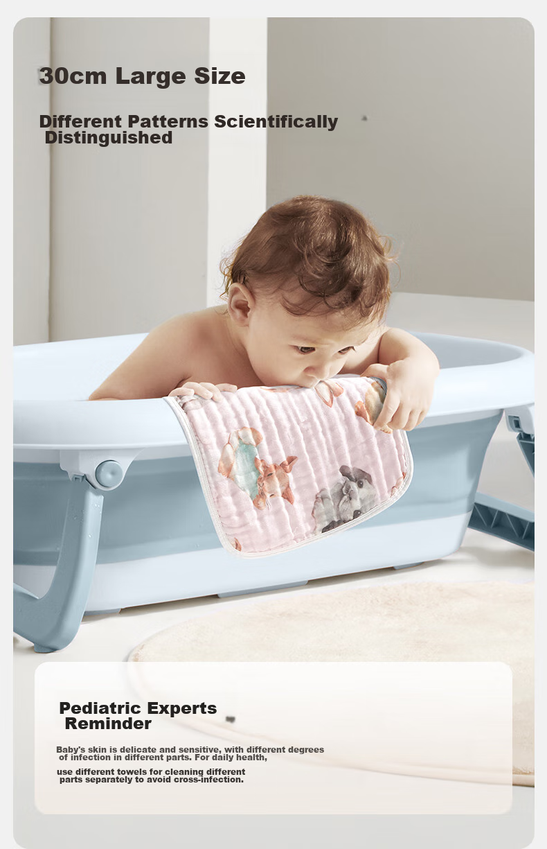 EMXEE Baby Drool Bib, Newborn Pure Cotton Soft Gauze Square Towel, Ultra-Soft Baby Face Towel, Children's Towel, 4-Pack 13