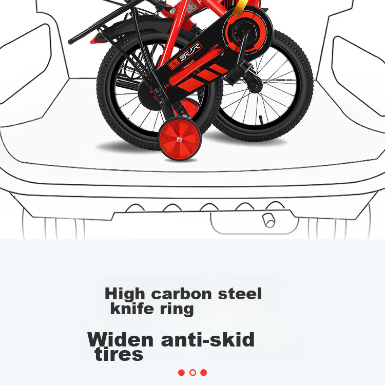FOREVER Children's Bicycle, Boys And Girls Model, Foldable Pedal Bike for Kids, with Training Wheels, 16-Inch, Red, for Ages 4-6 5