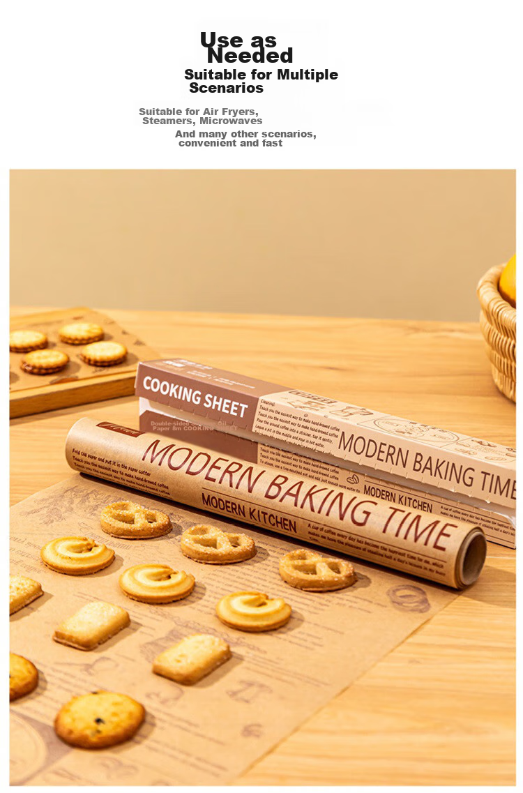 Jieribang Air Fryer Paper [110 Sheets], Heat-Resistant Oil-Absorbing Paper Liner for Food Baking, Roasting, And Barbecue Silicone Paper 8