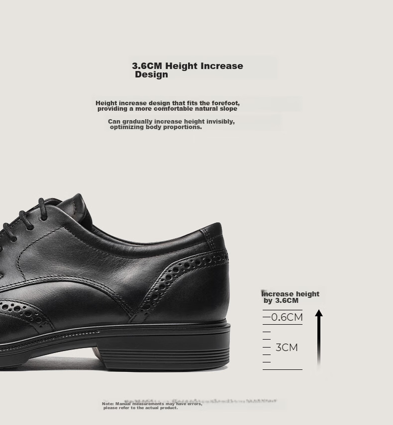 ECCO Formal Leather Shoes for Men, Height-Increasing Brogue Carved Cowhide Derby Shoes, Lisi 622164, Black, Size 42 4