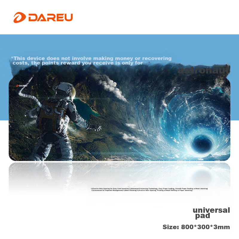 DAREU Gaming Mouse Pad, FPS Smooth Thickened Precision Edge-Locked, Computer Keyboard Office Extra Large Desk Mat, Astronaut Design 800*300*3mm, VALORANT
