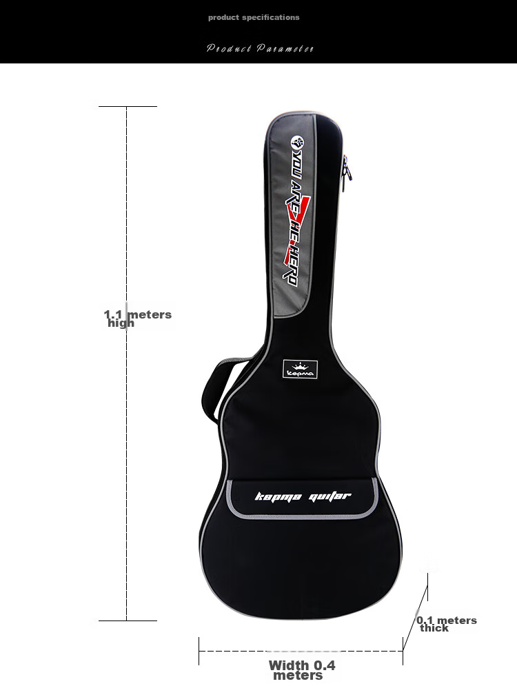 KEPMA KEPMA KB01 Kamaka Guitar Case, Thickened Foam Waterproof Instrument Bag, 40/41 Inch Handheld And Shoulder Backpack 3