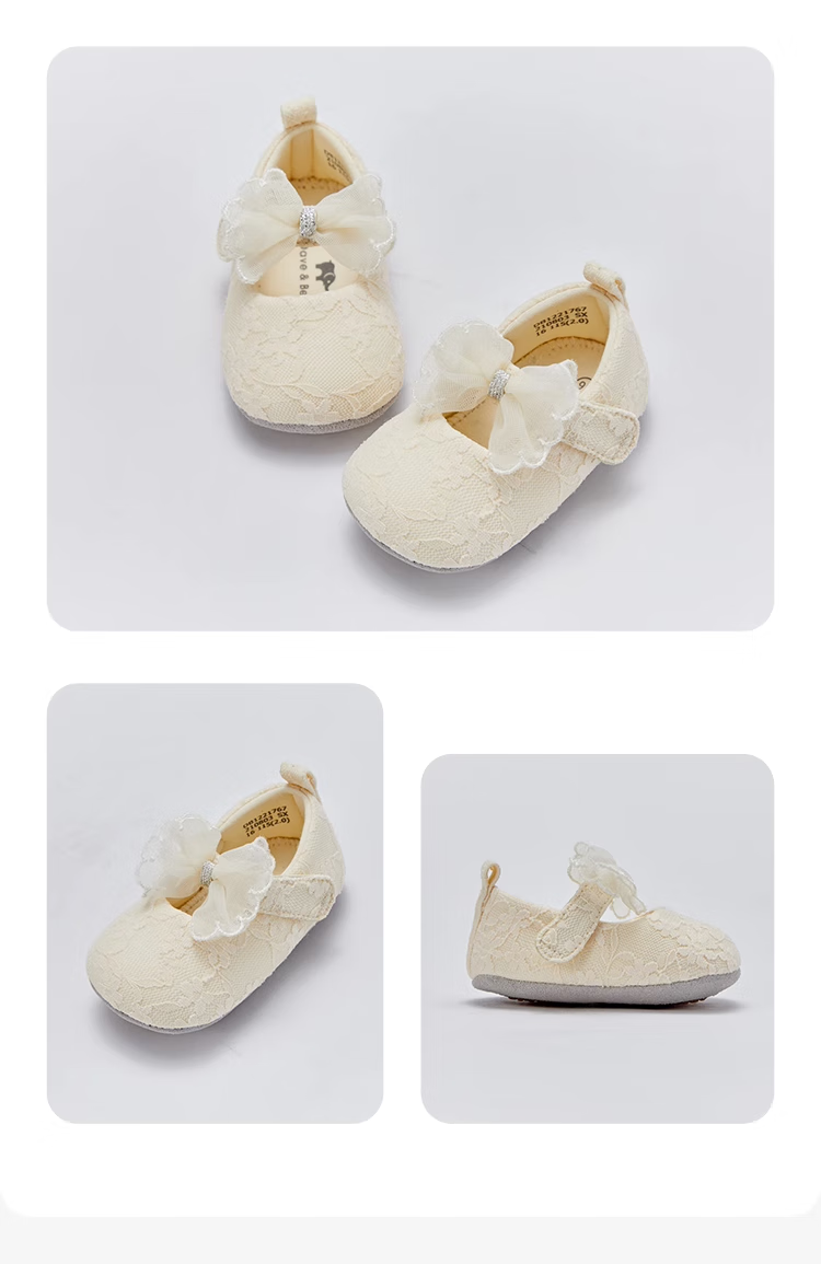 David Bella Newborn Baby Girls Shoes Preschool Shoes 6 Months Pre-Walking Shoes Autumn Princess Soft Sole Shoes 12