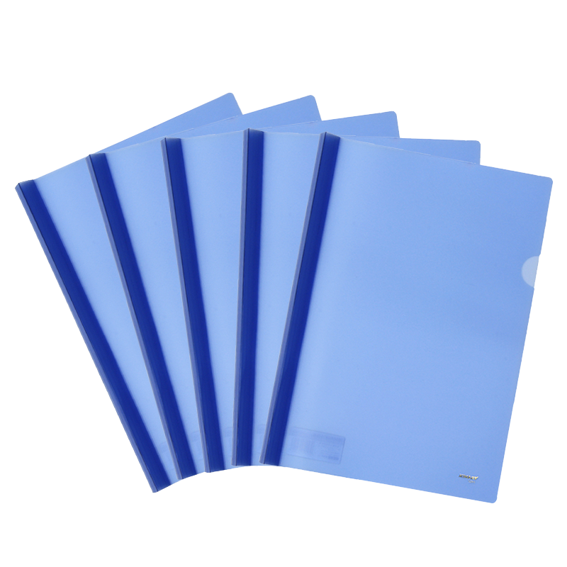 Jindeli 5 Pieces 15mm Thick Large Pull Rod Clip A4 File Folder Frosted Board Report Folder Transparent Document Folder Resume Folder Student Exam Paper Organizer Blue Q311