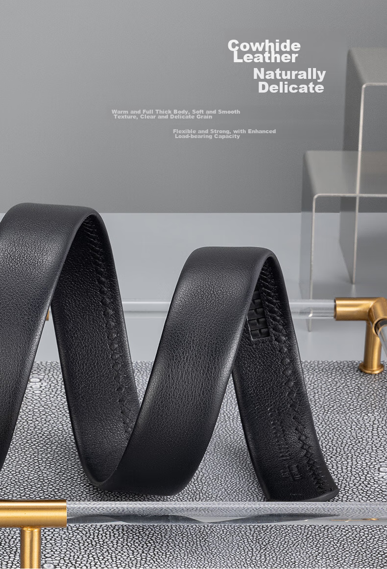 Aokang Men's Automatic Buckle Belt, Business Gift Box, Top-Grain Leather Trouser Belt, Birthday Gift for Husband 7