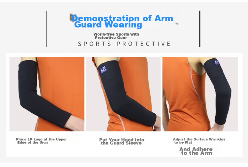 LP 668R1 Sports Arm Sleeve, Highly Breathable, for Fitness, Basketball, Tennis, Elbow Protection, Non-Slip, Full Arm Length, Protective Cover, M 5