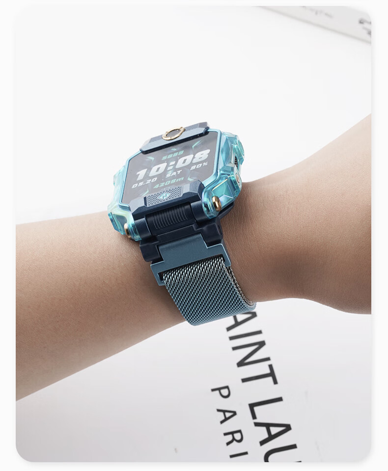 Watchbond Compatible with Xiaotiancailiao Children's Smartwatch Z11/Z10/Z9/Z8 Strap, Z7/Z6/Z5 Milanese Magnetic Peak Edition Metal Watchband for Boys And Girls Q1a/D2/Y03 Smartwatch 6