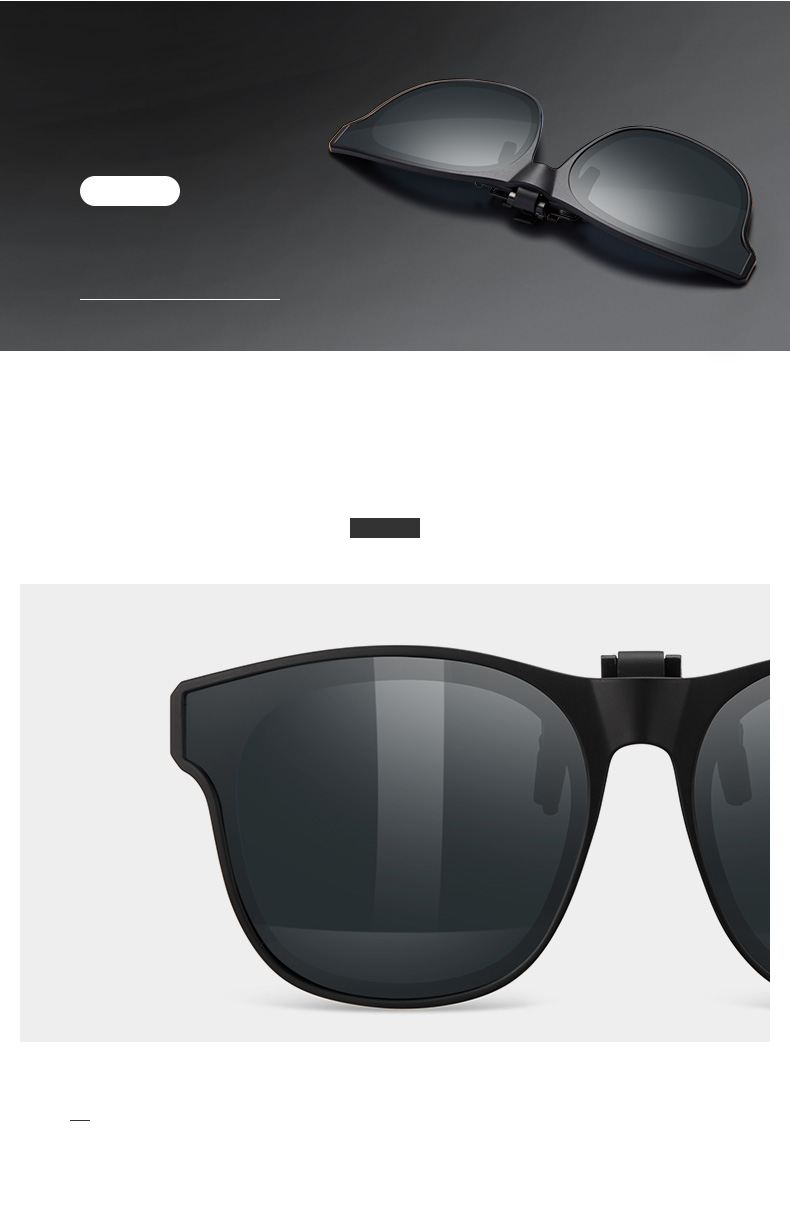 HELEN KELLER Polarized Clip-On Sunglasses Unisex Driving Glasses Clip HP829C2 3