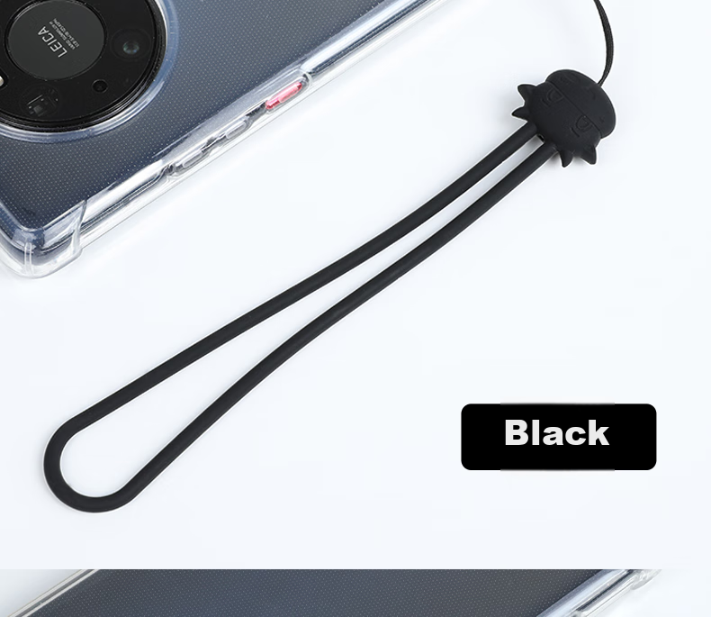 ESCASE [Two-Pack] Phone Lanyard, Camera Strap, Wristband for Wallet, USB Drive, Keys, ID Card, Decorative Accessory for Apple IPhone 12 Pro And Other Smartphones, Silicone Soft Version, Black ES-XS5 14