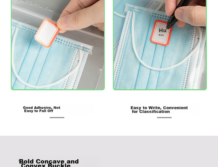 Deli Food Self-Sealing Bags Size 7 14*19cm Mask-Sized Waterproof Storage 40 Pieces (With Labels) 19253 7